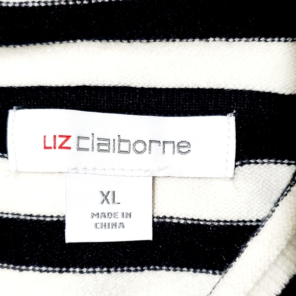 Liz Claiborne Plus Womens Cowl Neck Longsleeve Striped Pullover Sweater sz XL - Picture 8 of 8